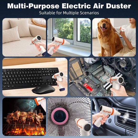 Electric Air Duster for Camera Lenses,Keyboard Cleaning Duster -110000RPM 1 Set - Picture 6 of 9
